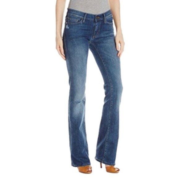 Buffalo David Bitton Faith Mid Rise Kick Flare Stretch Jeans Zip Blue Cotton 30 - Picture 6 of 16